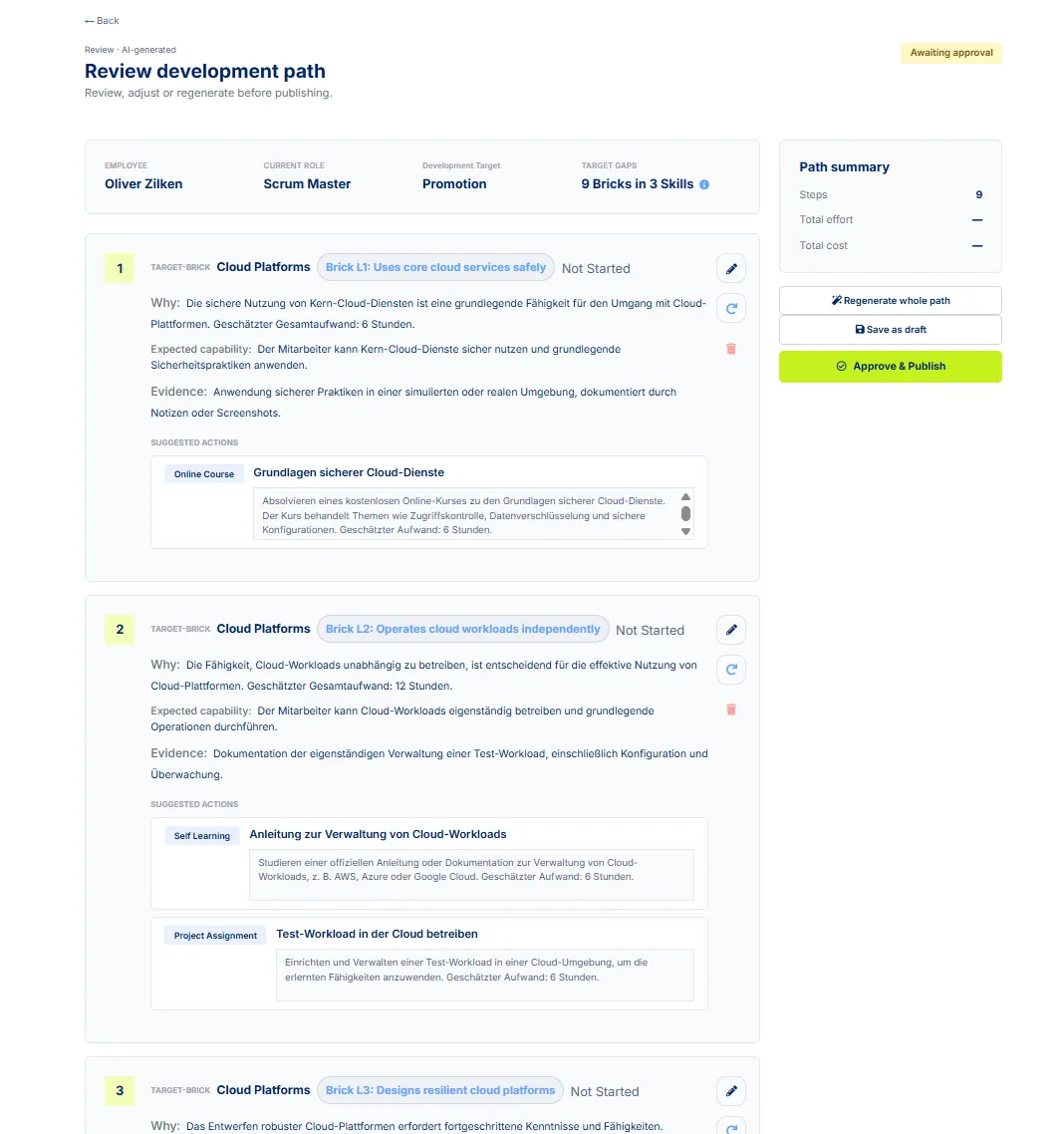 Review and approve development paths