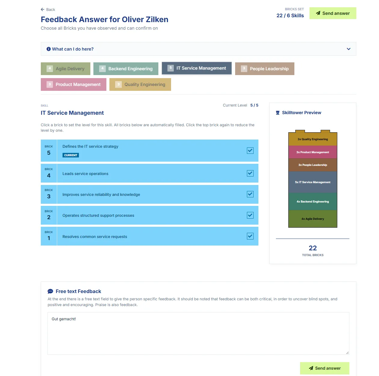Give feedback – Screenshot