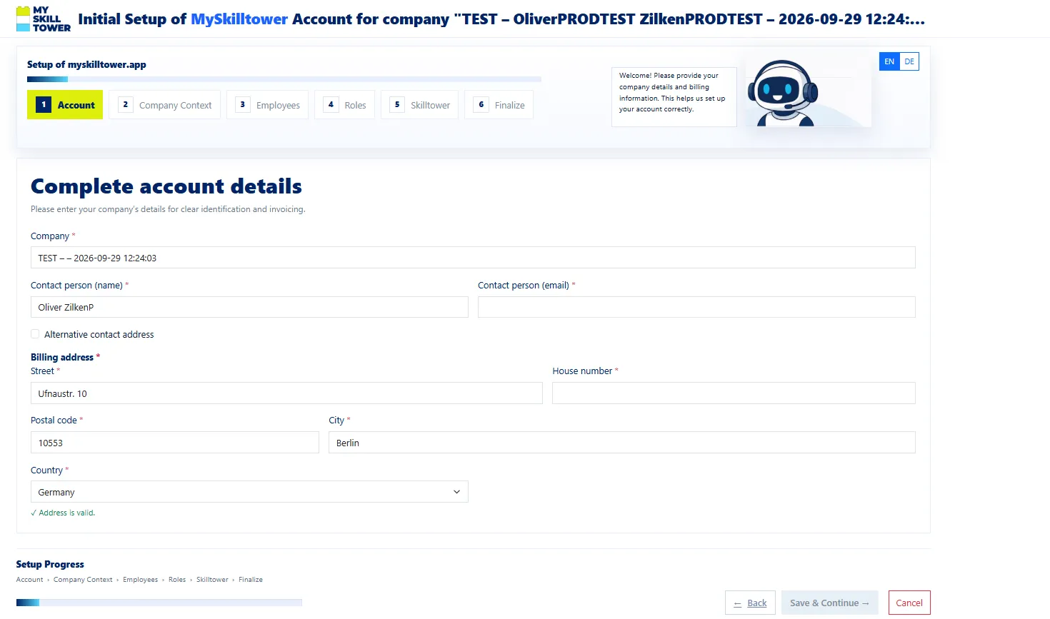 Setup wizard – Screenshot 1